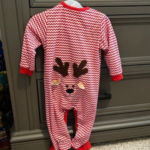 3-6m reindeer Christmas pajama and slippers set